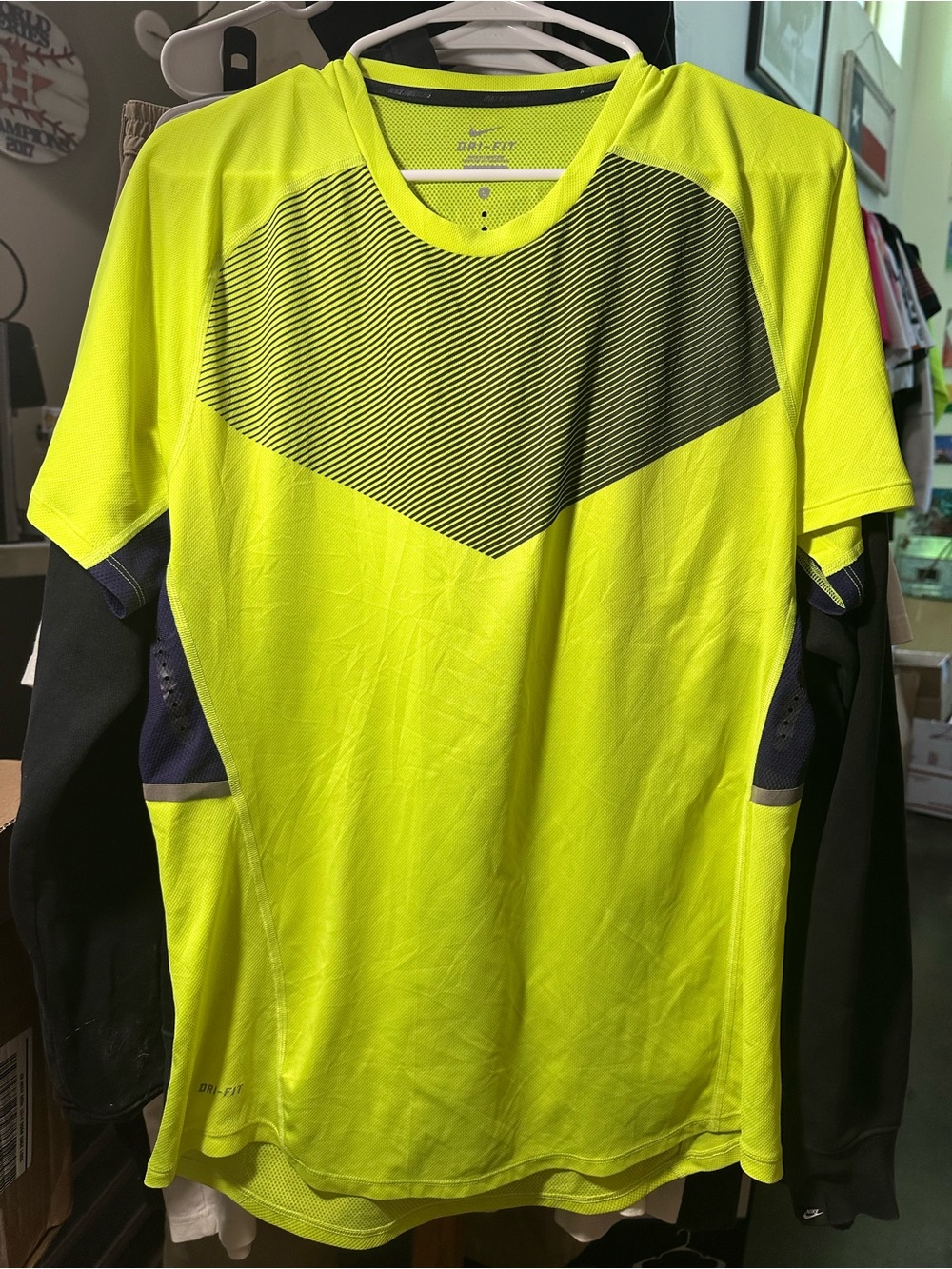 Nike Dri-FIT Running Neon Green Performance Training T-Shirt